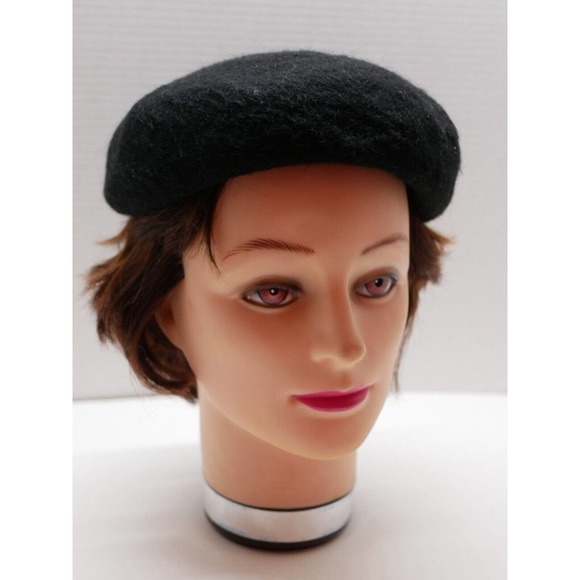 Vintage Black K-M-F Neumann Endler Wool Fascinator Hat With Bow - Picture 10 of 16